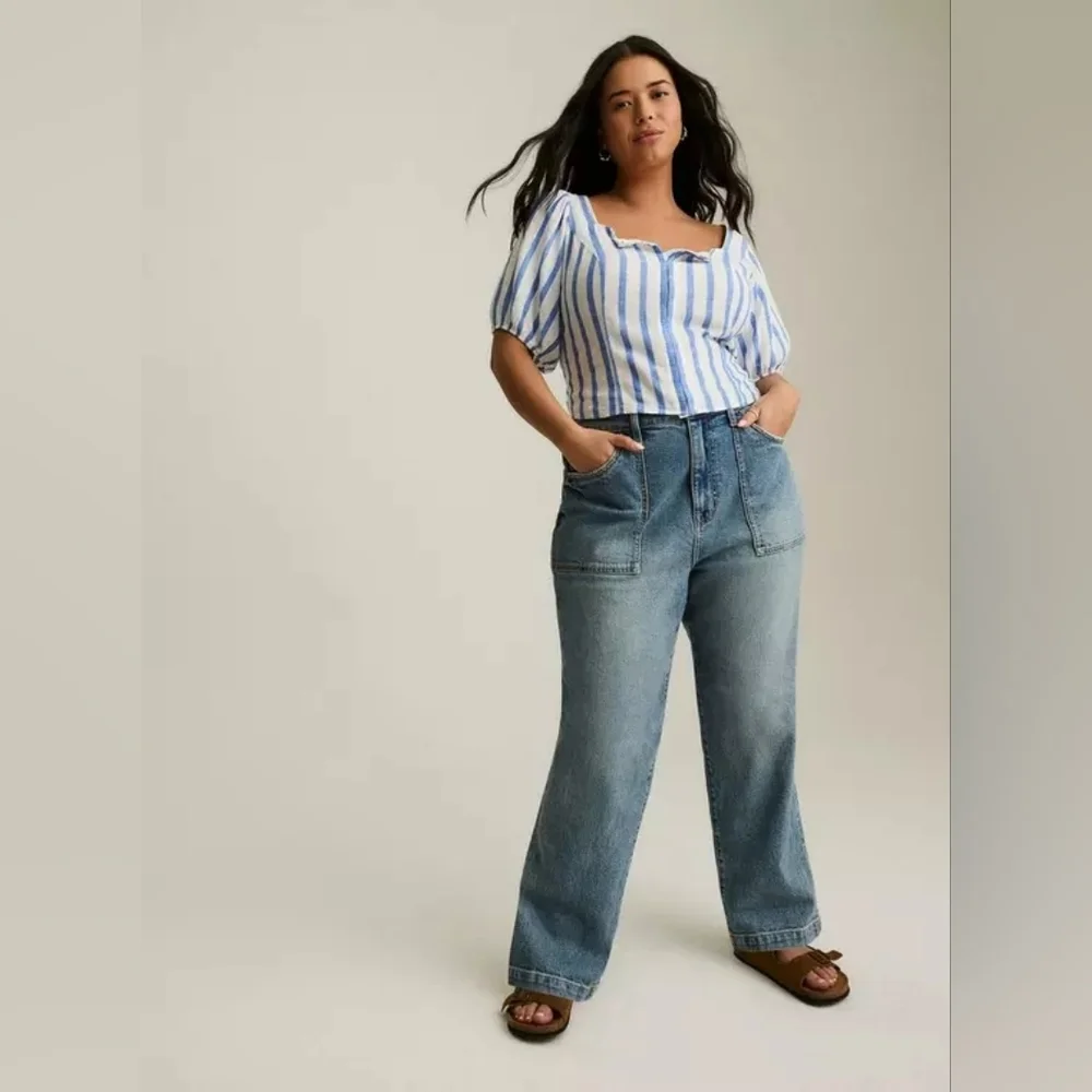 Torrid High Rise Y2K Inspired Classic Blue Women's Jeans Plus Size 18 Sh…